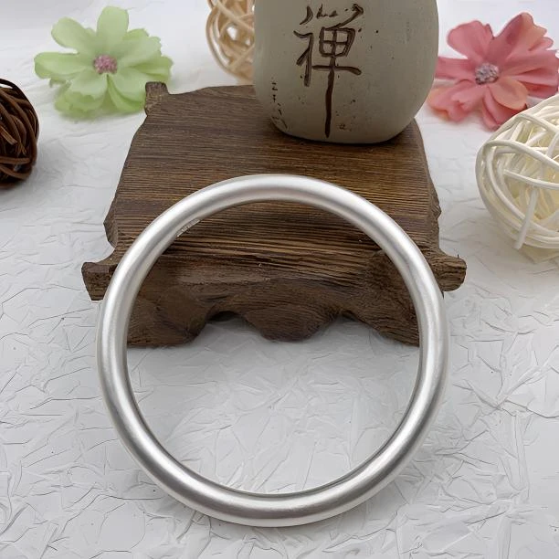 足银手镯 定制古法素圈光面纯手工实心999简约时尚百搭男女同款