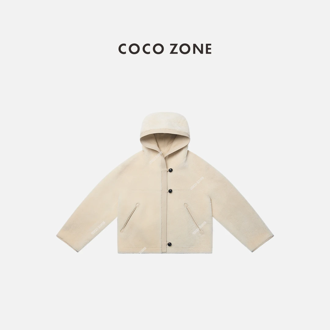 COCO ZONE 刘一一 西班牙进口美丽奴羊皮皮毛一体皮草CC2D2874
