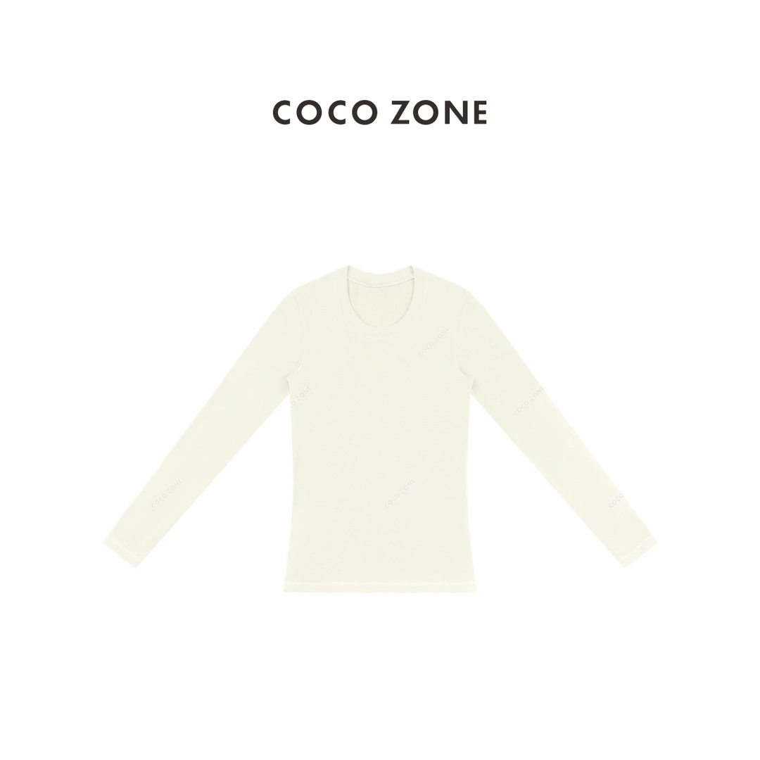 COCO ZONE刘一一"暖洋打底"简约休闲圆领长袖百搭打底衫CC1C2163