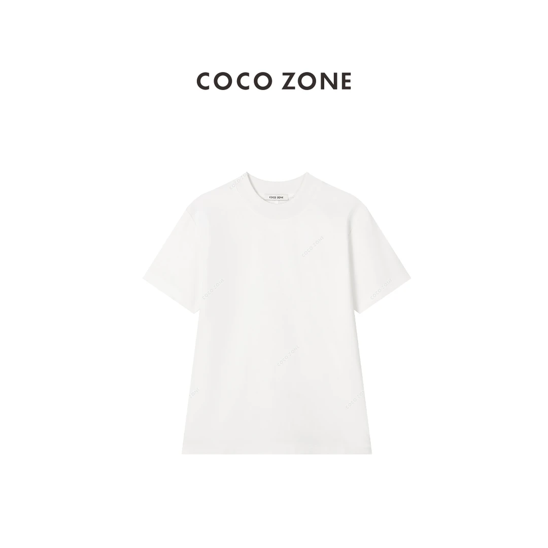 COCO ZONE 刘一一 女士休闲时尚大白t恤短袖T恤夏季运动Y2009