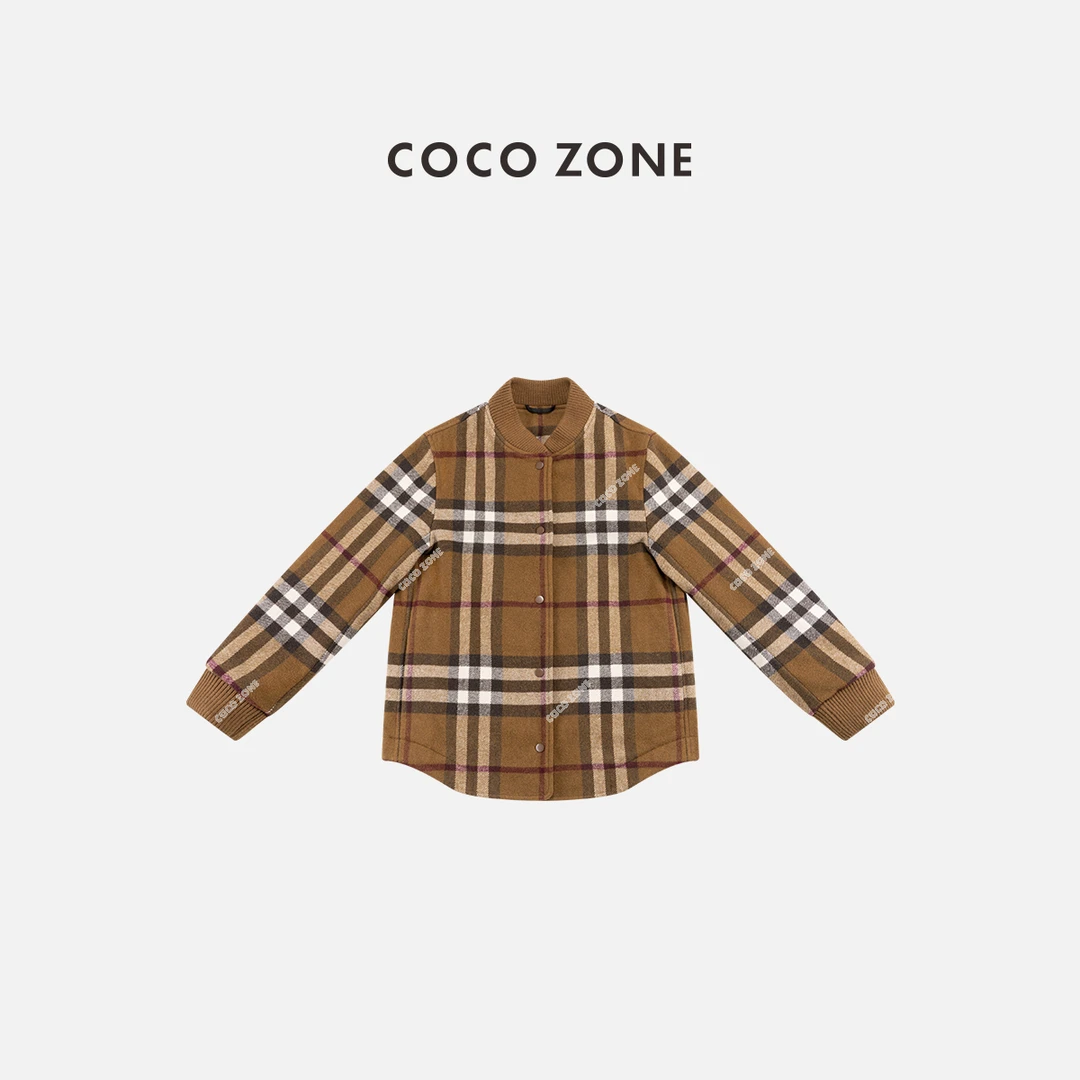 COCO ZONE 刘一一 秋冬95鹅绒拼色立领单排扣长袖外套CC1D2521