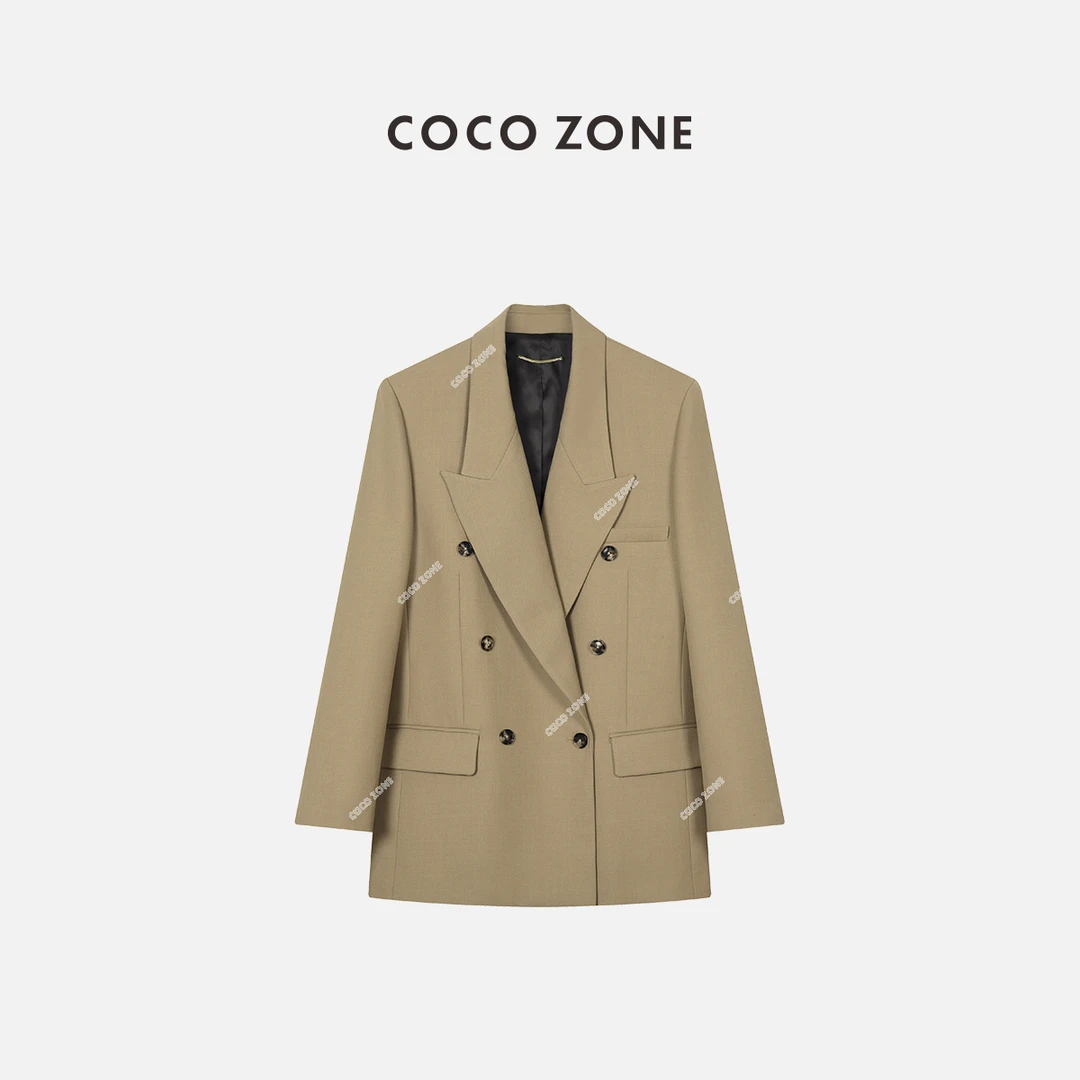 COCO ZONE 刘一一 气质西服双排优雅通勤风西装外套23C19271