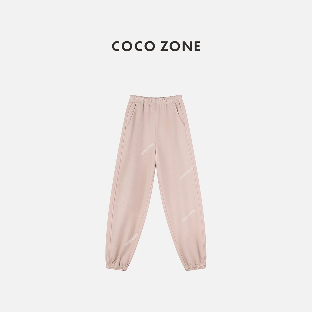 COCO ZONE 刘一一 慵懒风简约休闲卫裤百搭显瘦束脚裤CC1D2683