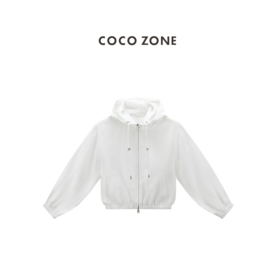 COCO ZONE 刘一一"氧气麻"春季连帽抽绳简约休闲长袖外套CC2B1185