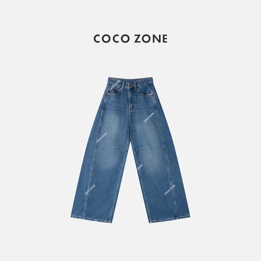 COCO ZONE 刘一一“开业牛”显瘦设计直筒牛仔裤CC2D2755