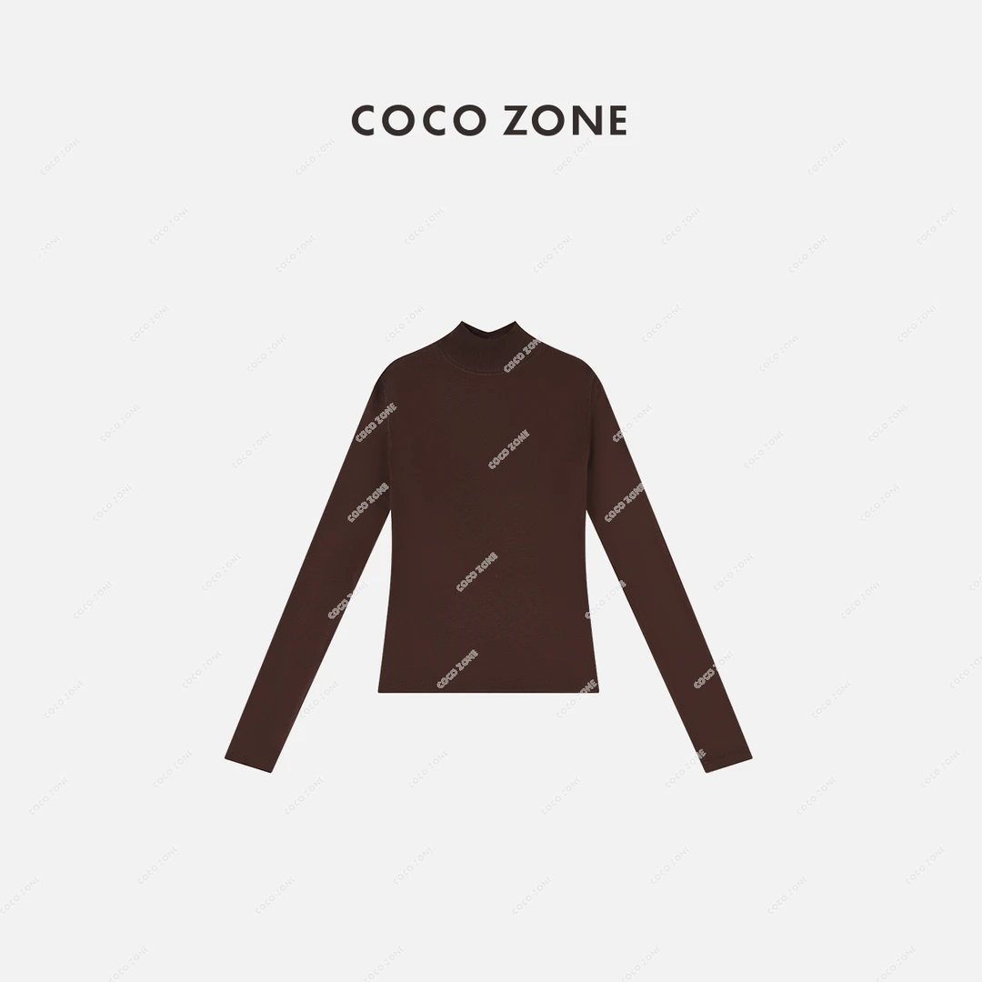 COCO ZONE 刘一一 秋季高领打底纯色简约时尚长袖百搭23C19328
