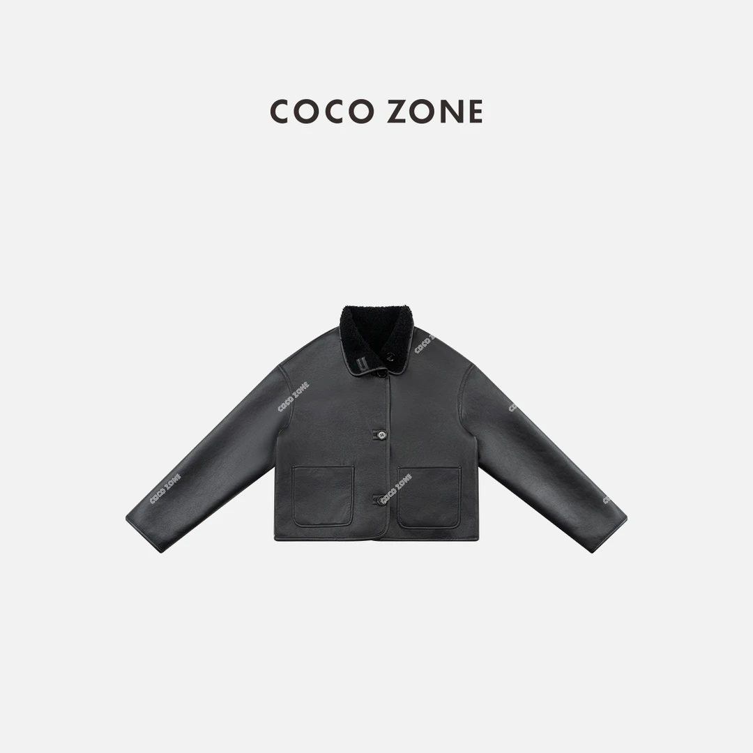 COCO ZONE 刘一一 【两面穿】秋冬短款夹克气质保暖外套CC2D2541
