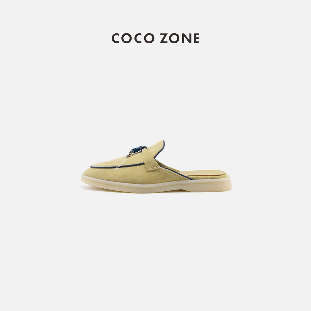 COCO ZONE 刘一一简约一脚蹬女鞋时尚通勤外穿包头拖CC2B0714