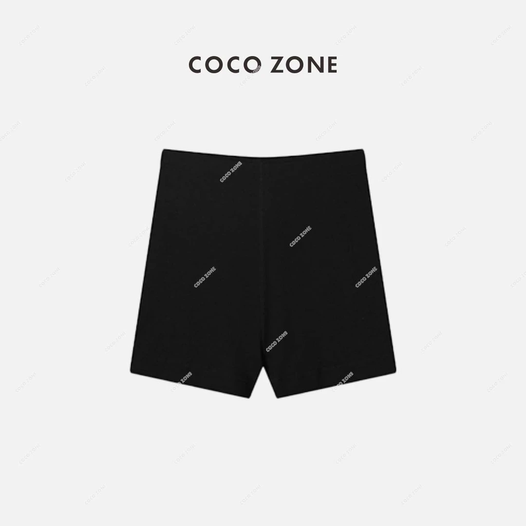 COCO ZONE 刘一一 夏新款黑色短裤打底明线舒适安全裤子23C29216