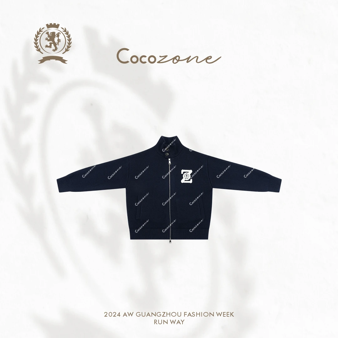 COCO ZONE 刘一一 ”英伦学院“ 字母立领针织衫CC1C2291