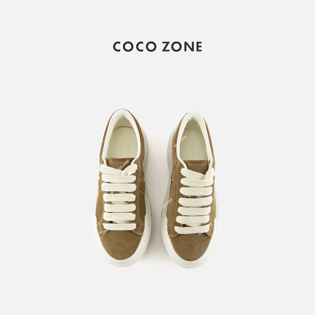 COCO ZONE 刘一一 经典简约女休闲鞋纯色系带女鞋CC2C1776