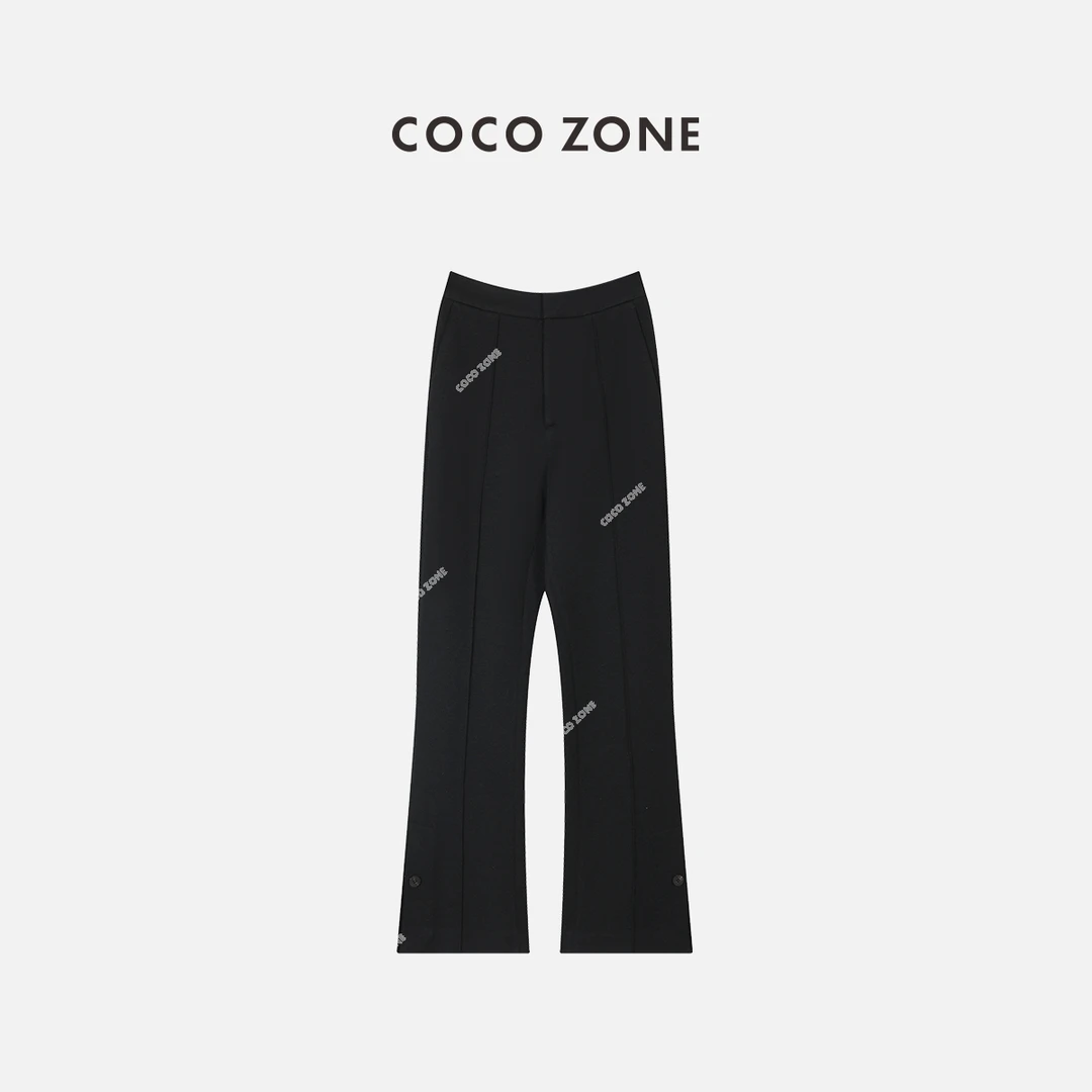 COCO ZONE 刘一一 100羊毛神裤秋季百搭时尚裤子开叉裤23C19319