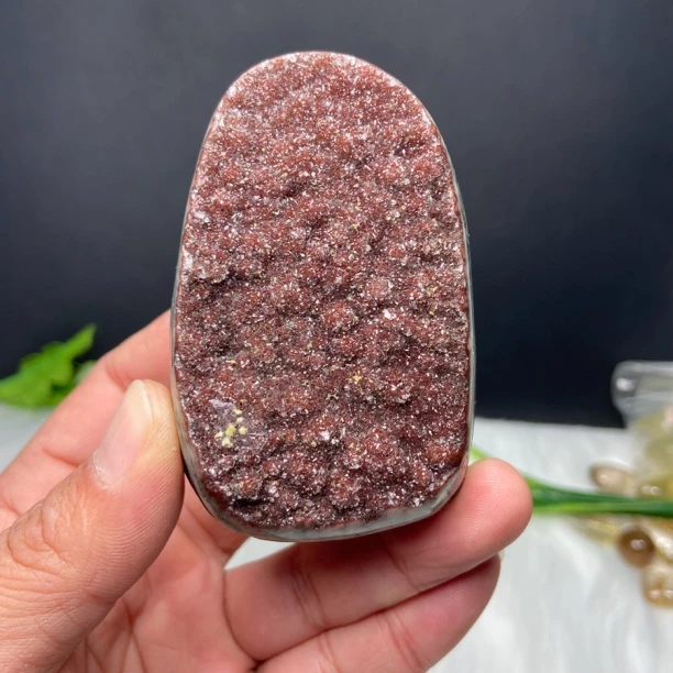 爆闪滴软糖彩晶镇紫晶洞迷你彩色晶镇居家办公摆件高70mm重217克