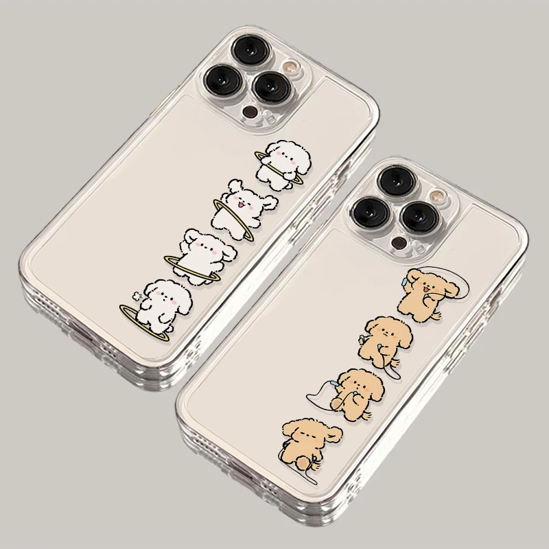 运动小狗iPhone15手机壳14苹果13软12透明华为vivo小米oppo卡通套