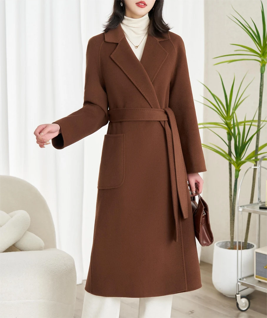 秋冬女士气质羊毛大衣时尚百搭长款毛呢