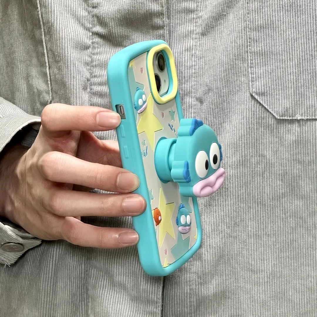 卡通立体小丑鱼支架iPhone15promax苹果14手机壳13新款12硅胶11软