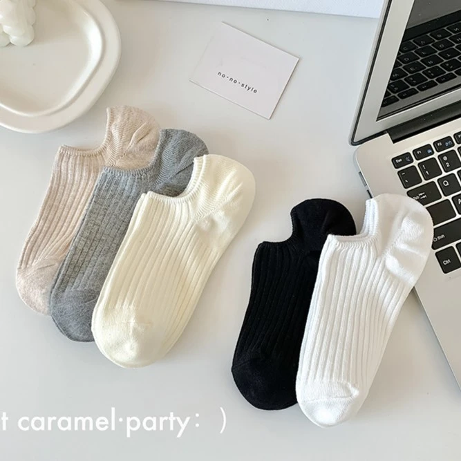纯棉100%全棉女袜不勒脚不掉跟浅口袜短筒袜学生纯色防臭隐形船袜