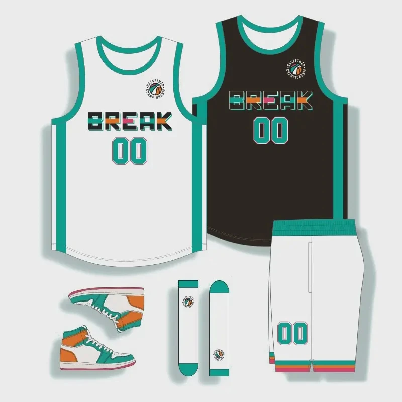 美式篮球服套装男大学生比赛训练队服印字印号团队订制球衣运动