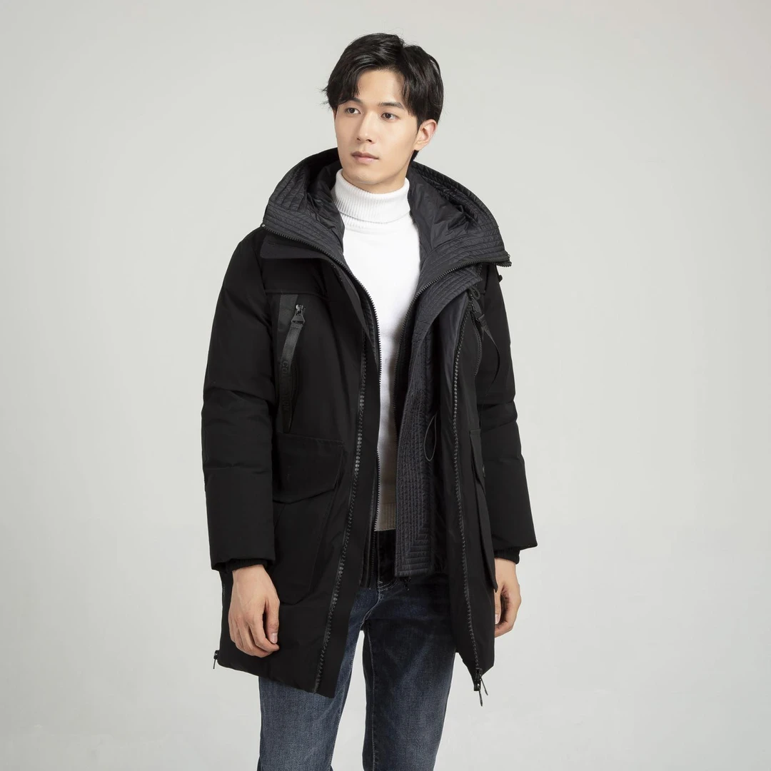 冬季男士极寒系列防风可拆卸帽休闲百搭羽绒服舒适长款秋冬外套