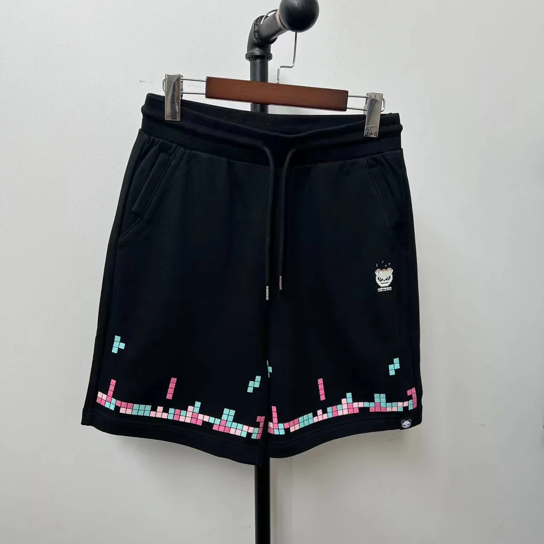 （1.17）H-37 HIP 24新款潮牌女款俄罗斯方块数码休闲短裤 02130