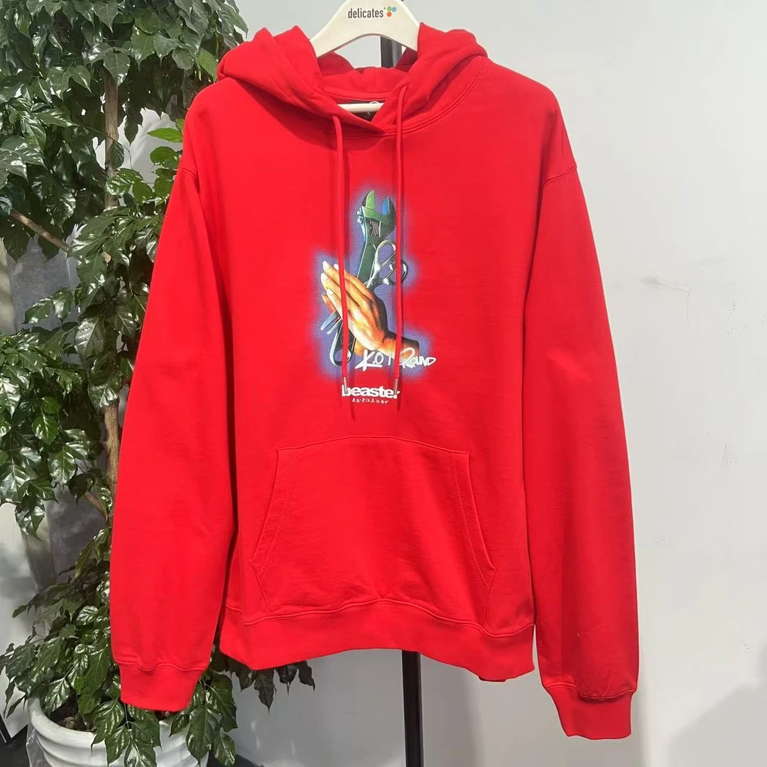 【鬼脸】M-32 24新款潮牌情侣款字母印花休闲连帽卫衣 8J004