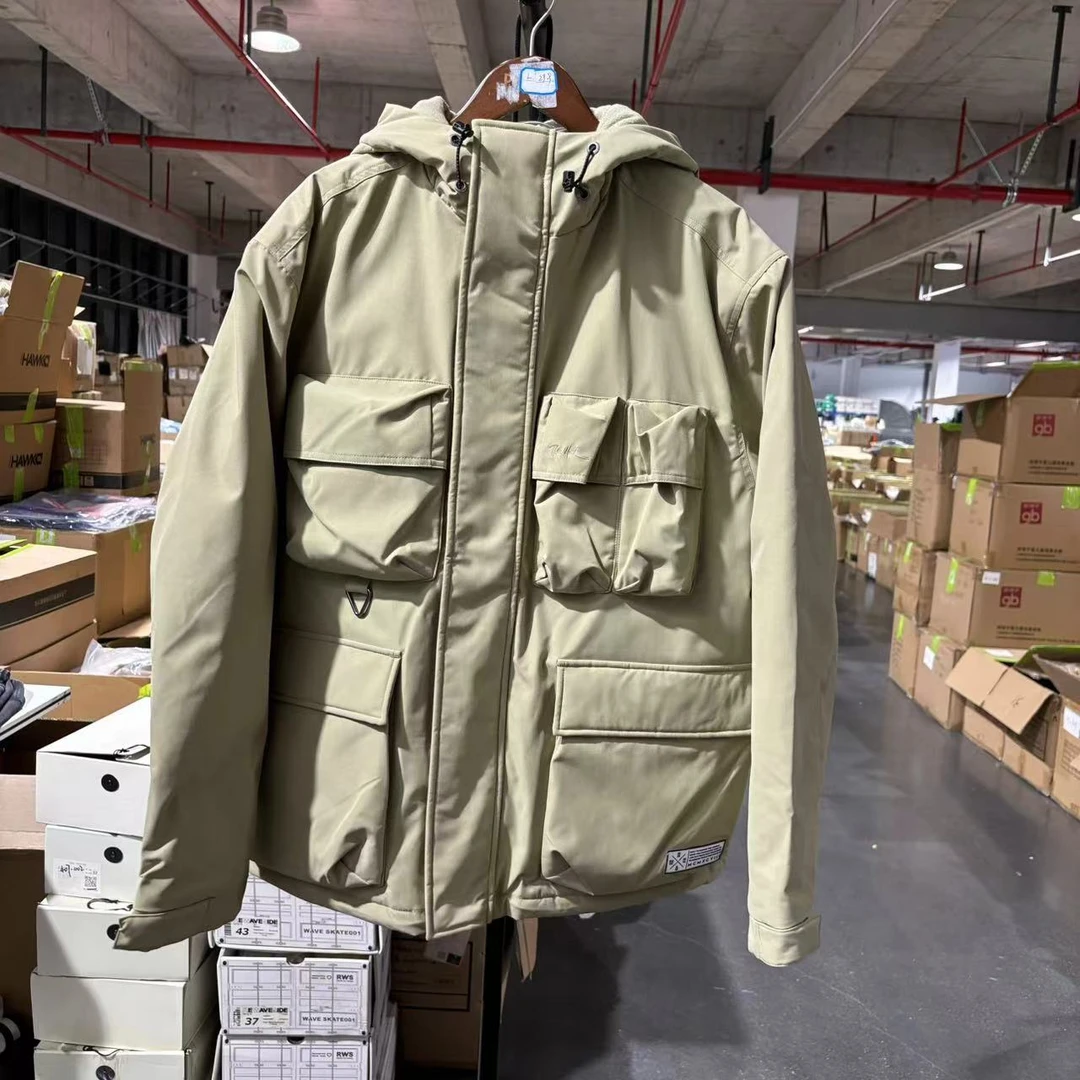 H-35（3.11）潮牌新款男士连帽大口袋工装棉服夹克外套 0787I