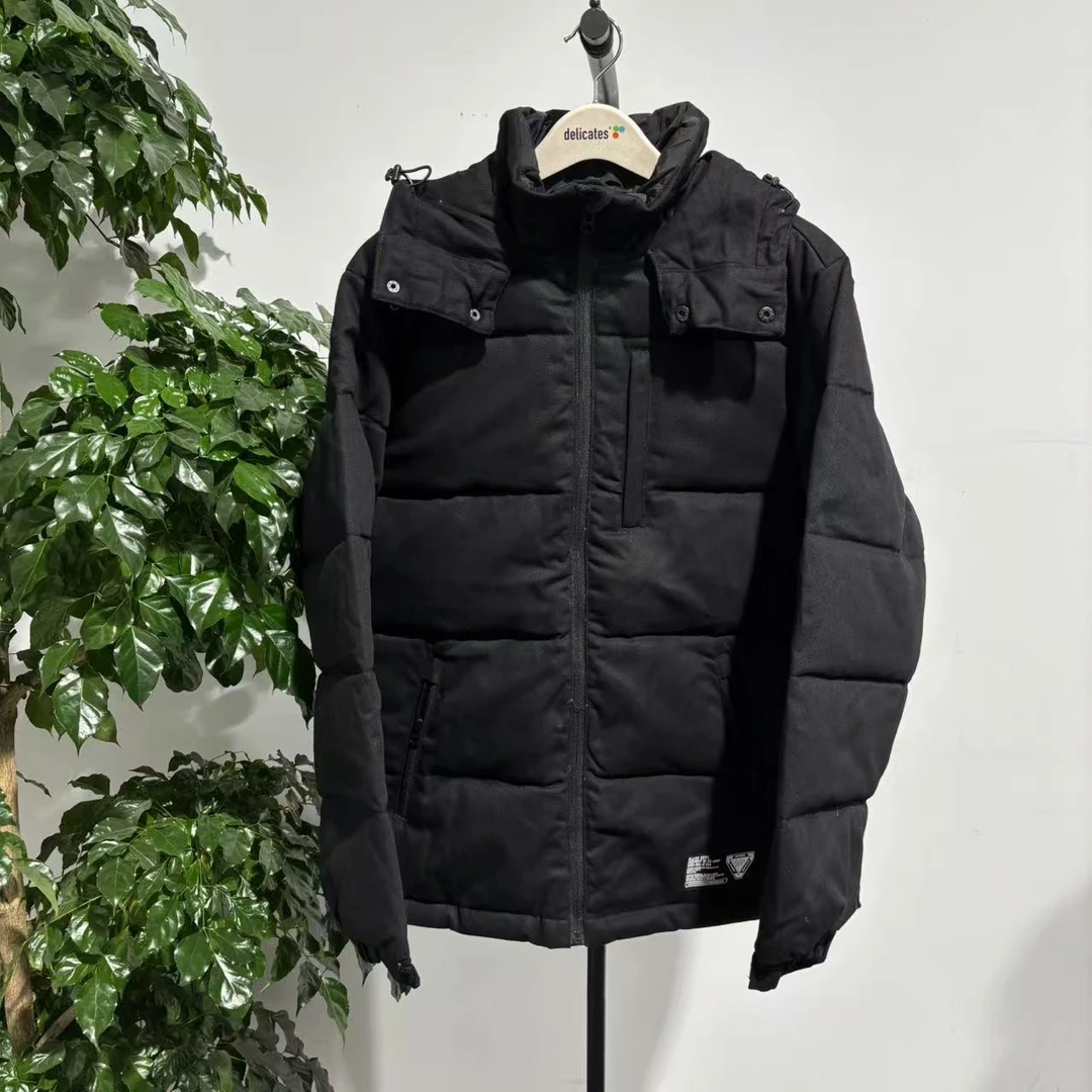 AK-7 24新款冬季男士中长款黑色连帽羽绒服 76554