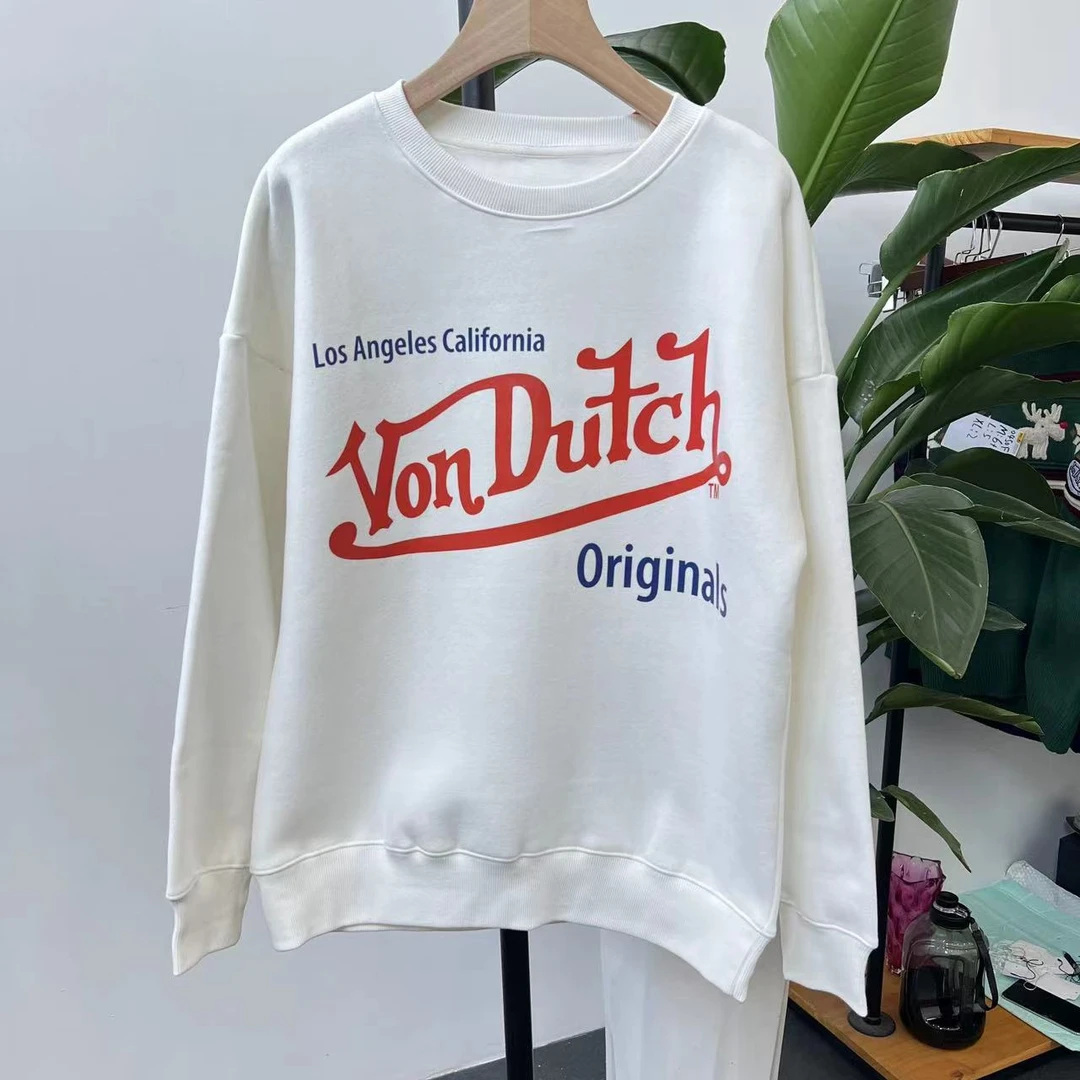 F J-30潮牌男女款漂白色加绒厚款磨毛绒圆领运动休闲卫衣 0319A