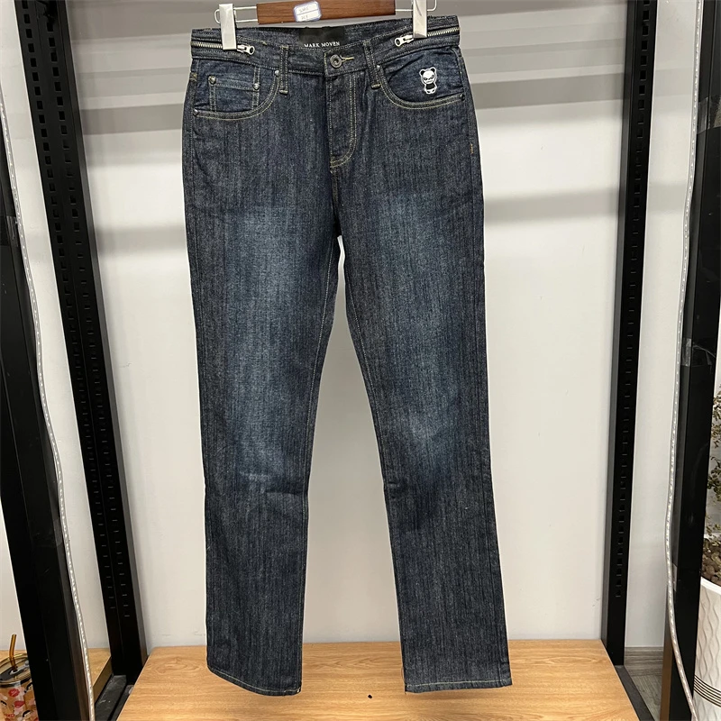 R-33 潮牌秋季男款蓝色水洗牛仔长裤 21343