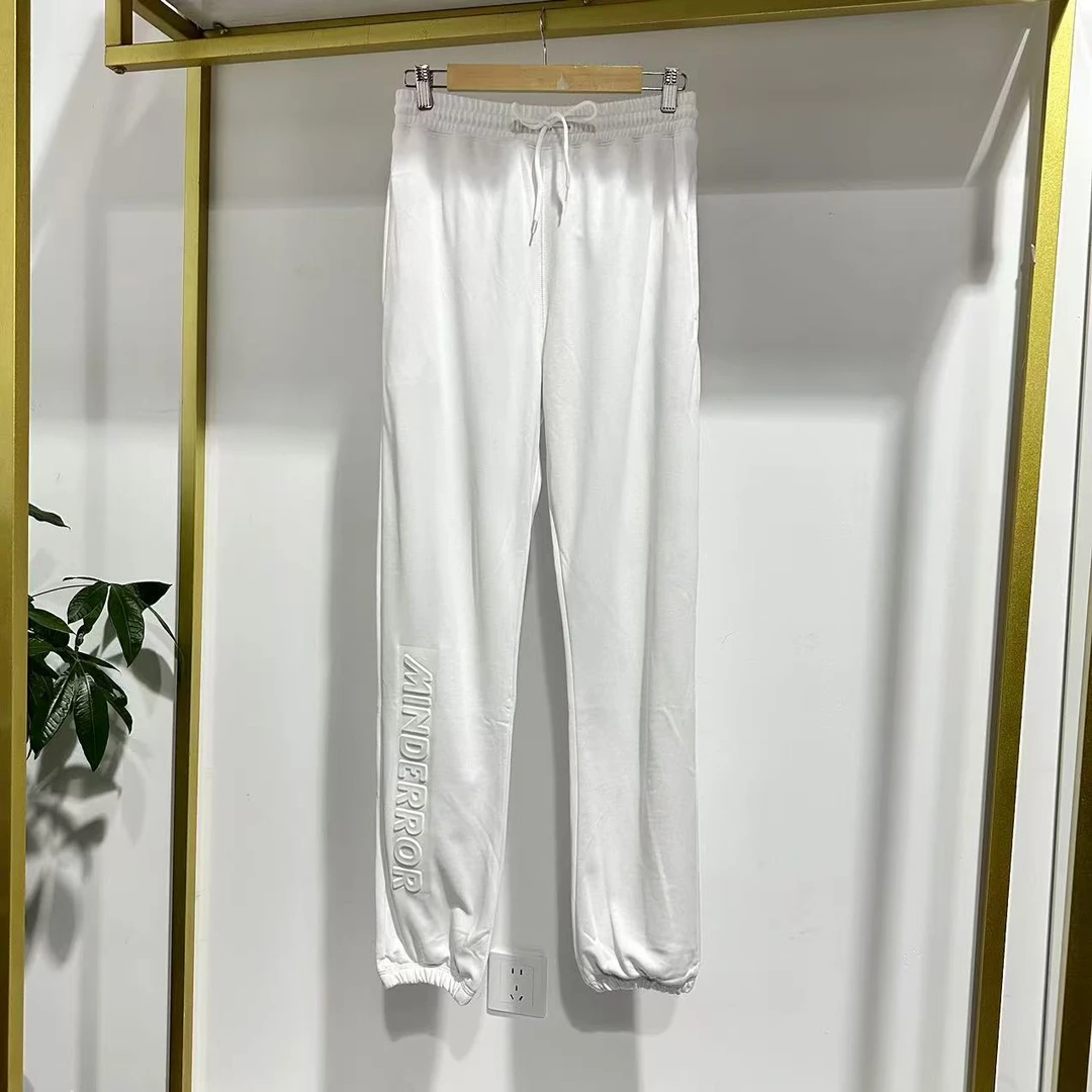 V-12  24秋季新款情侣时尚百搭立体压胶印花束脚休闲裤  BOT95