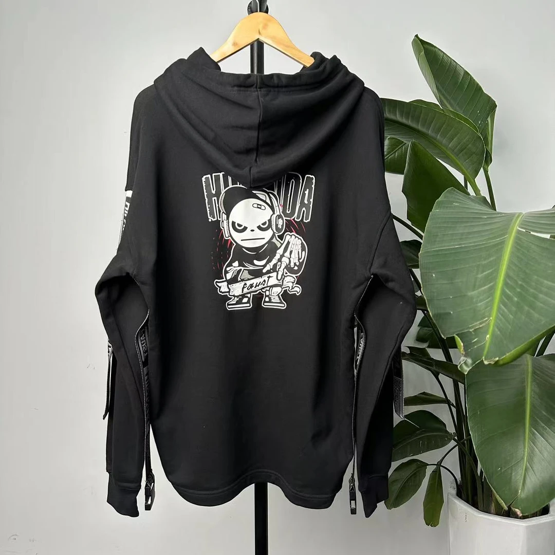 H-39HIP 24新款秋季潮牌女两边织带街头感连帽卫衣 22811