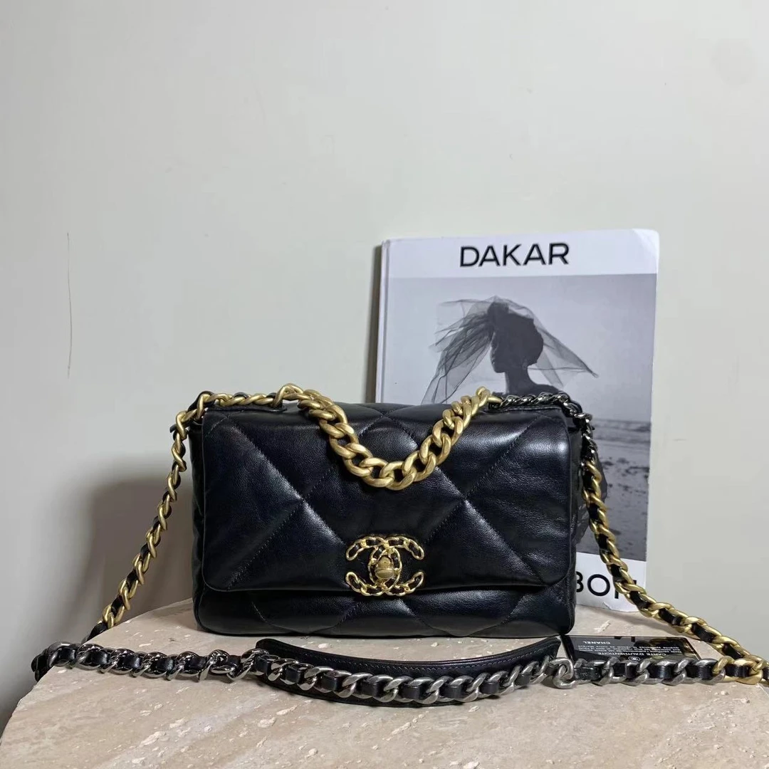 95新 Chanel/香奈儿 壹臻/黑金19bag小号 30开 32934358