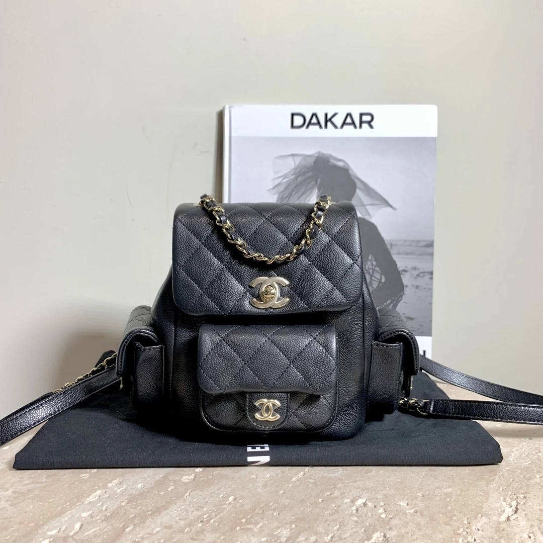 99新 Chanel/香奈儿 壹臻/23K黑金cargo双肩包小号 / 38475188