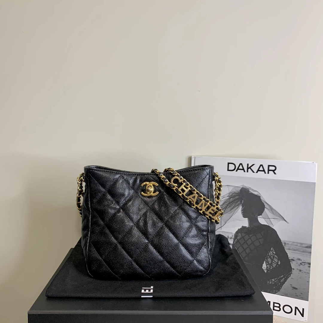 99新 Chanel/香奈儿 壹臻中古/22S黑金hobo包 / 76510326