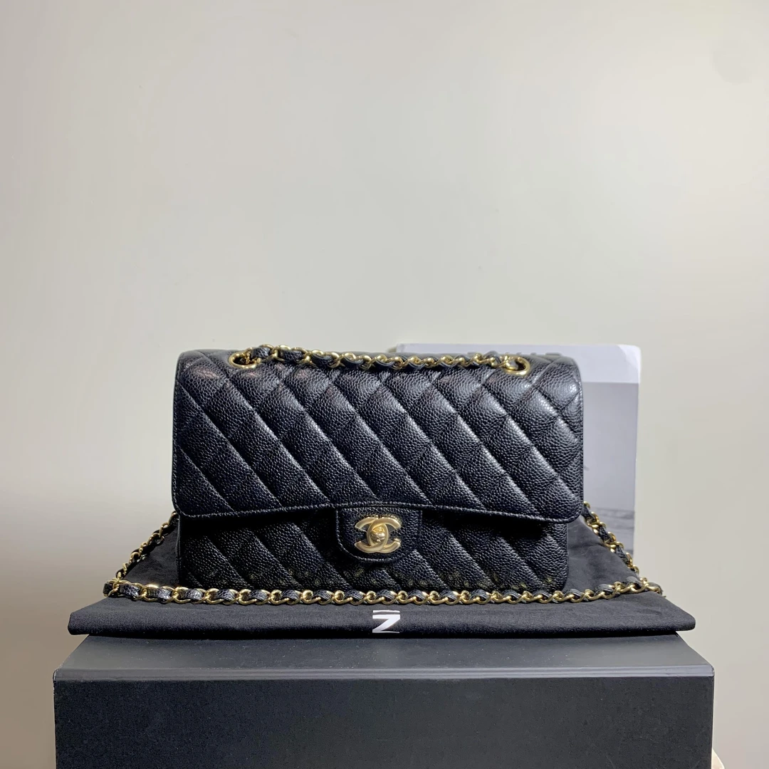99新 Chanel/香奈儿 壹臻/黑金荔枝CF单肩包/52186571