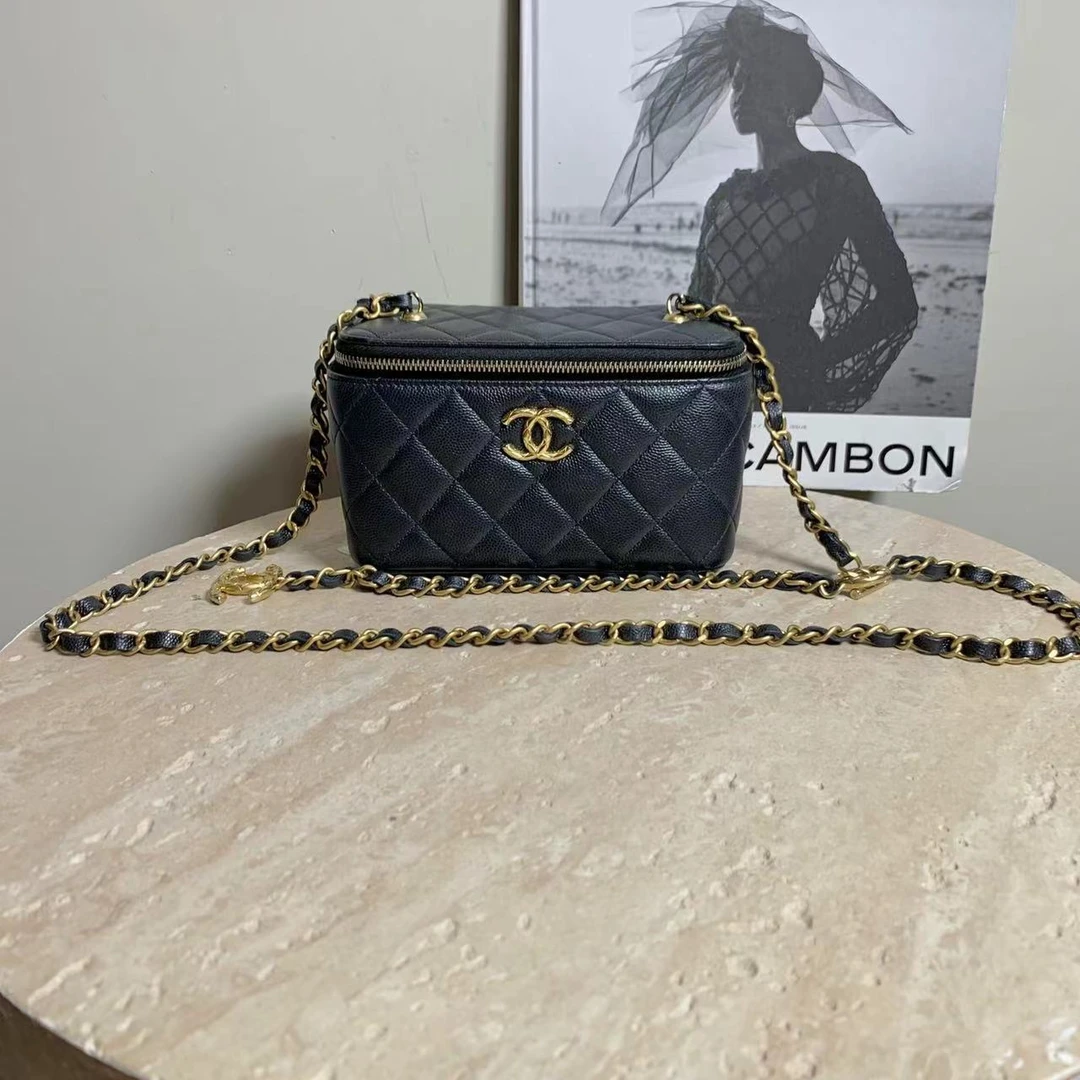 99新 Chanel/香奈儿 壹臻中古/24S黑金双C链条长盒子包/51495662