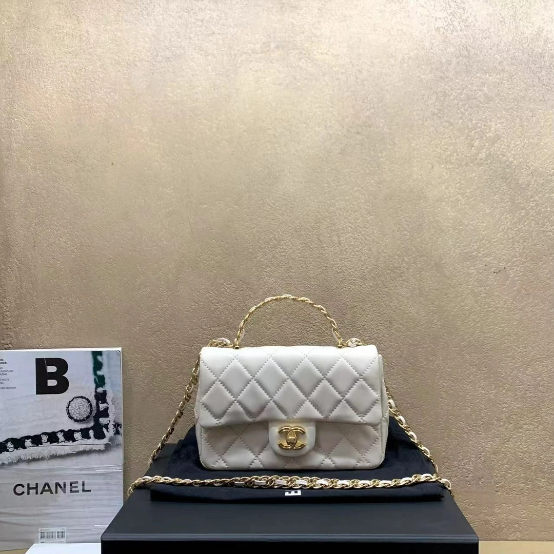 95新 壹臻中古/Chanel23S白金羊手柄大mini 44654187