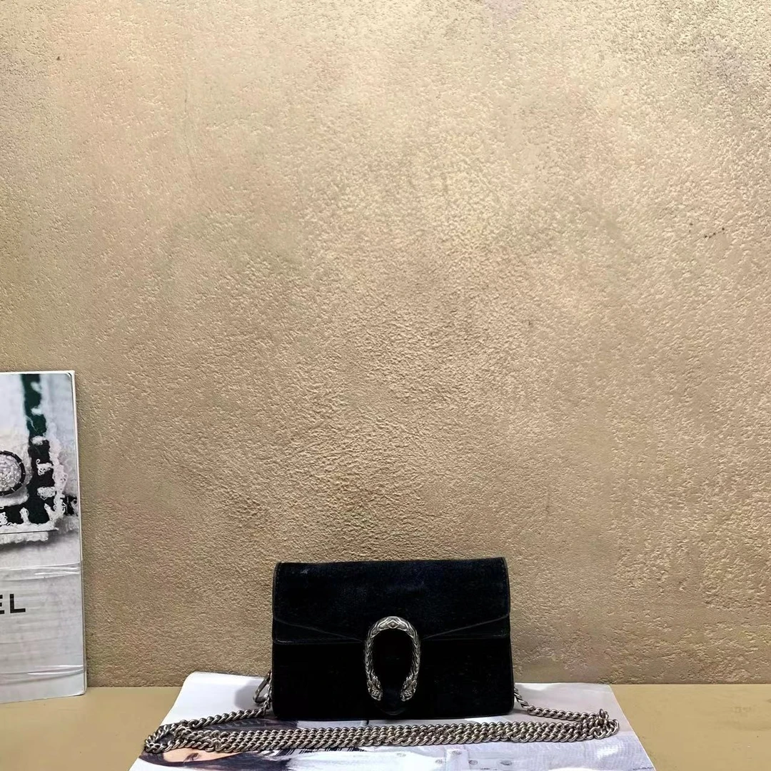 95新  壹臻中古/Gucci 黑银mini酒神woc/ 93382936