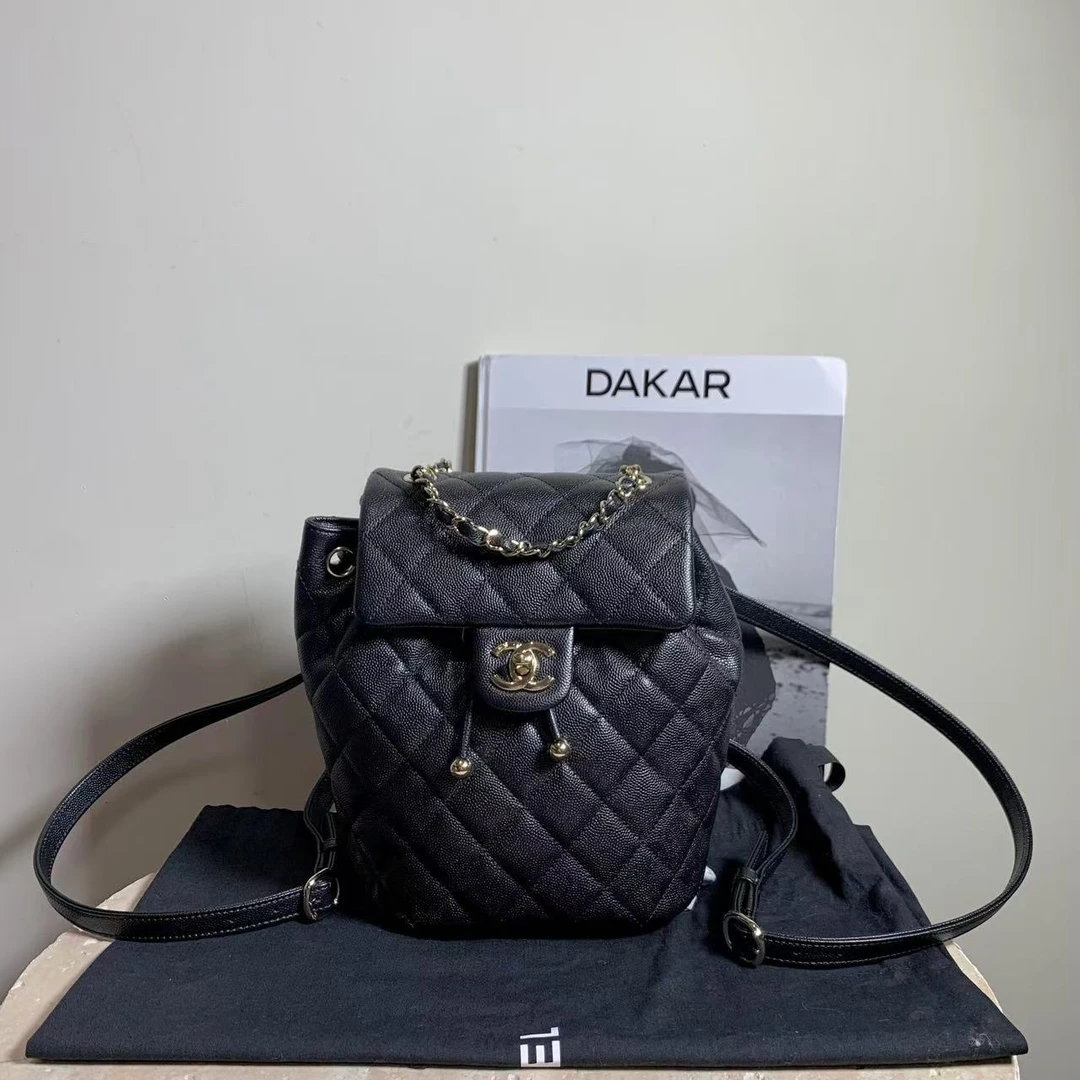 99新 Chanel/香奈儿 拆单壹臻/24S黑金萨尔茨堡双肩包 73682099