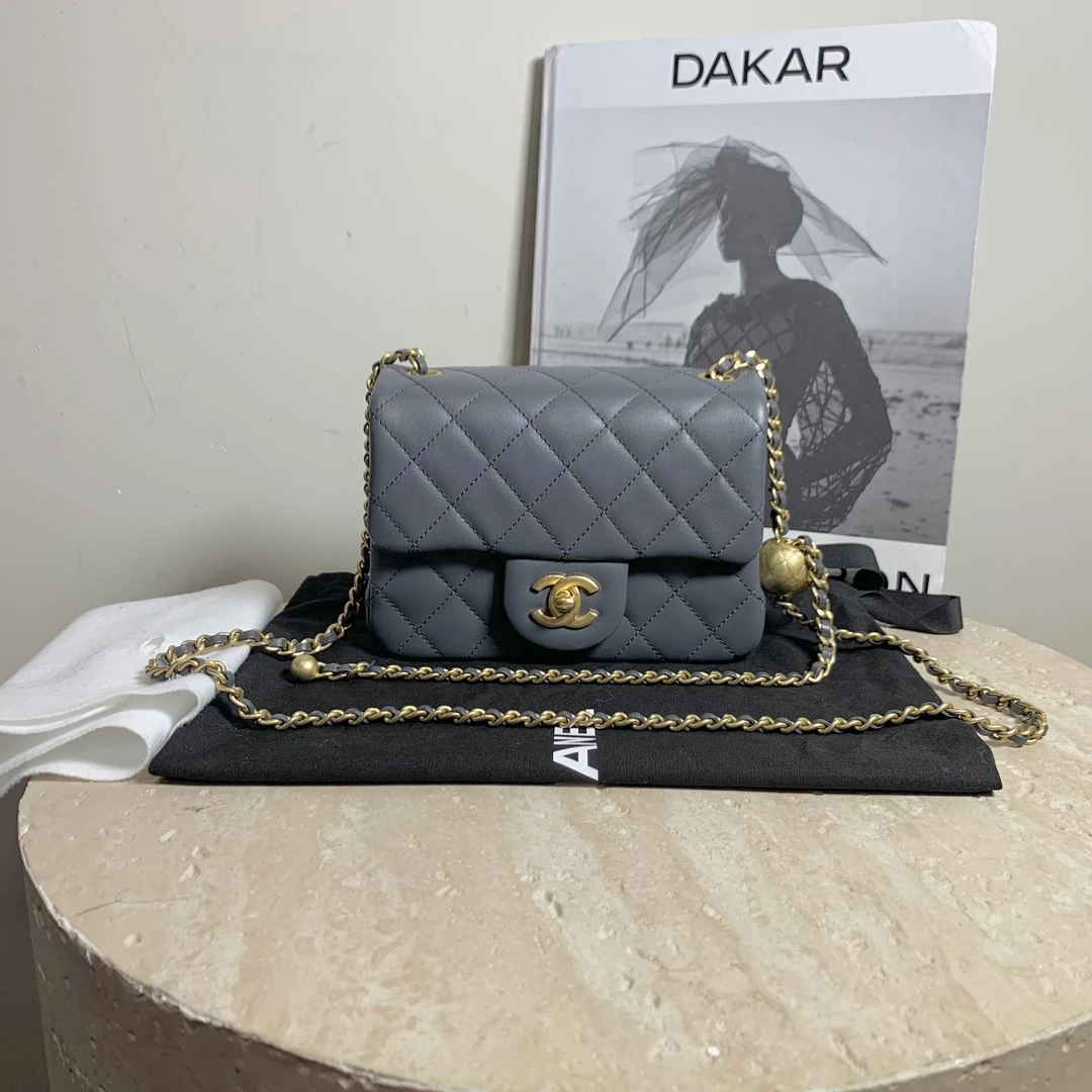 99新 Chanel/香奈儿 壹臻中古/23K深灰色金球方胖子/56568142