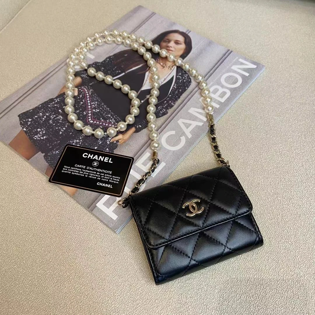 99新 Chanel/香奈儿 壹臻中古/黑金珍珠mini woc包 31开 27776418