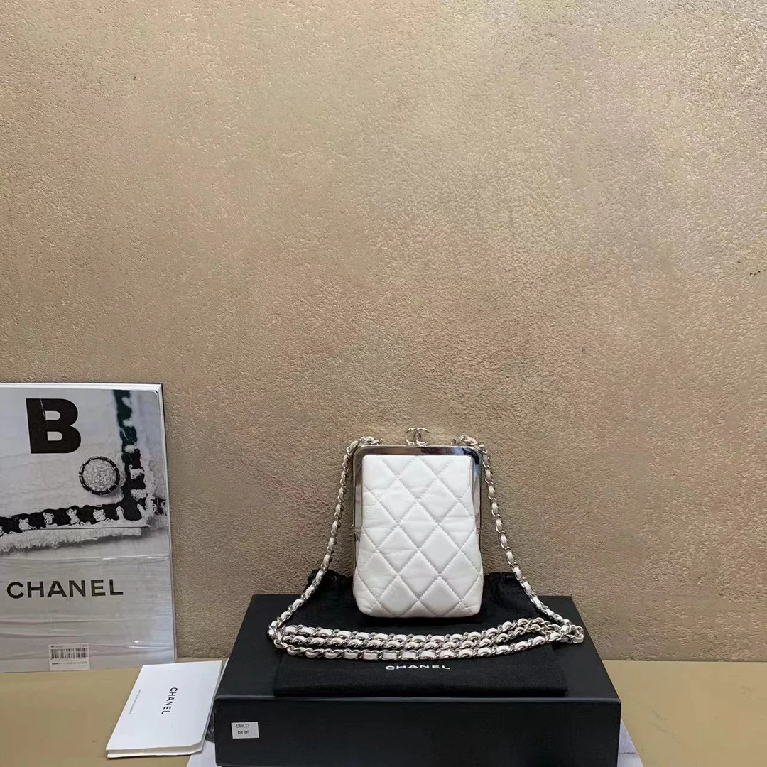 95新 Chanel/香奈儿 壹臻/22C 白银 双面蛙口包/57356084