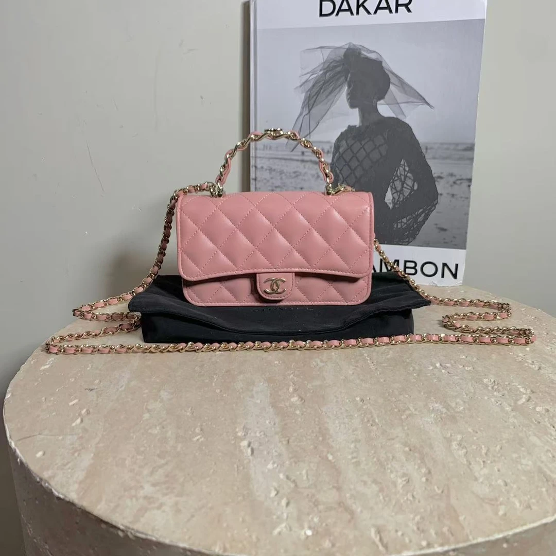 全新未使用 Chanel/香奈儿 壹臻/23k粉色双C手柄包/53770111