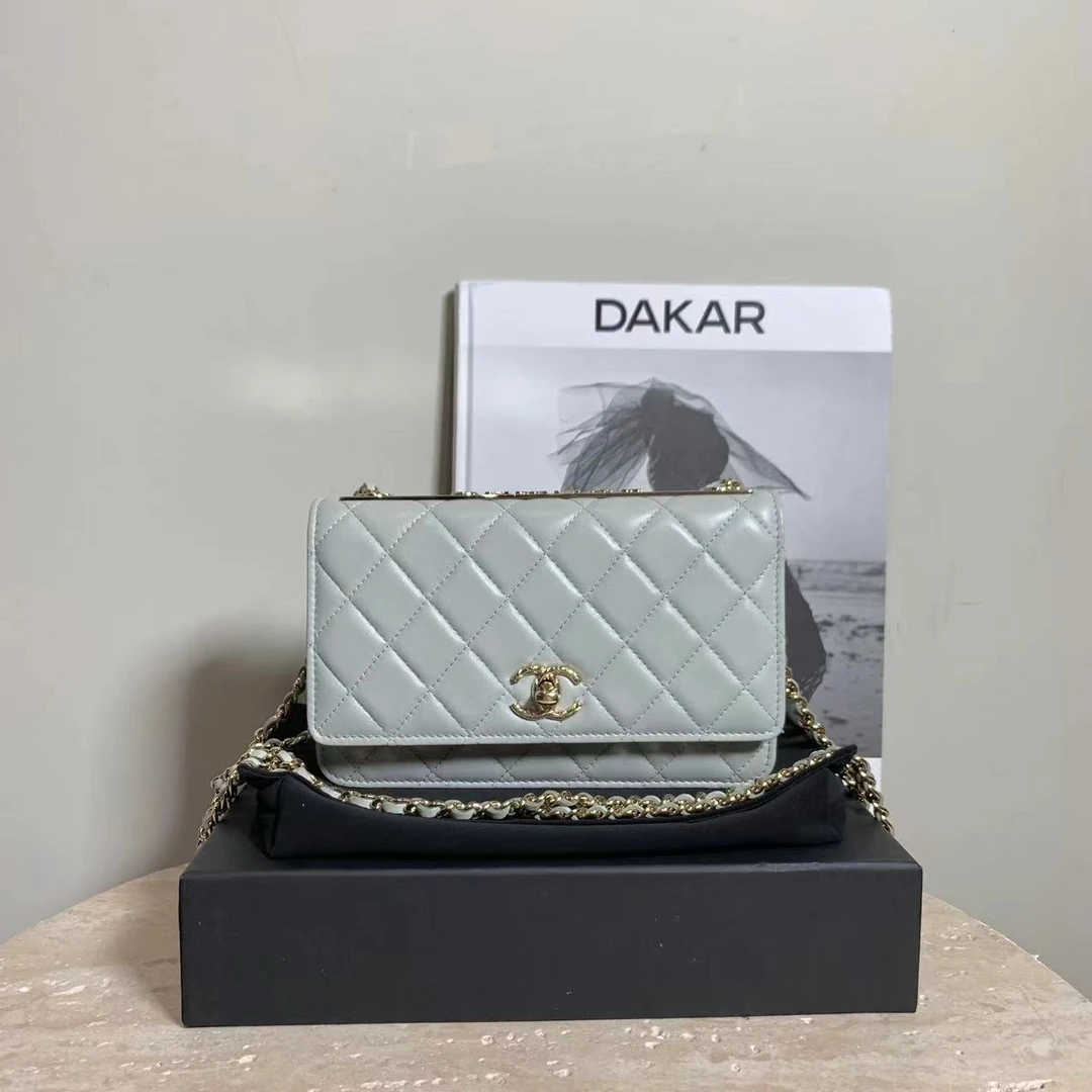 99新 Chanel/香奈儿 壹臻中古/23C淡灰色trendy cc woc 40493143