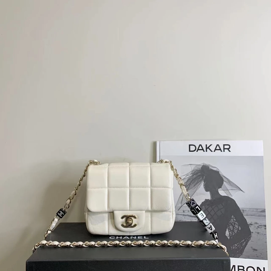 95新 Chanel/香奈儿 壹臻中古/ 23C白金骰子包方胖子 18509836