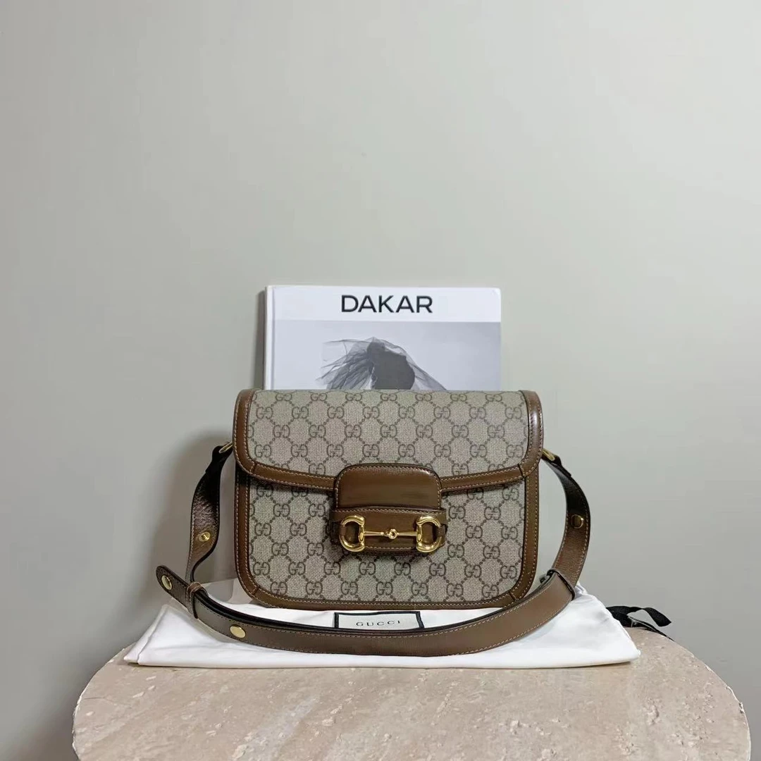 95新 GUCCI/古驰 壹臻/Gucci 老花拼棕1955中号包22306264