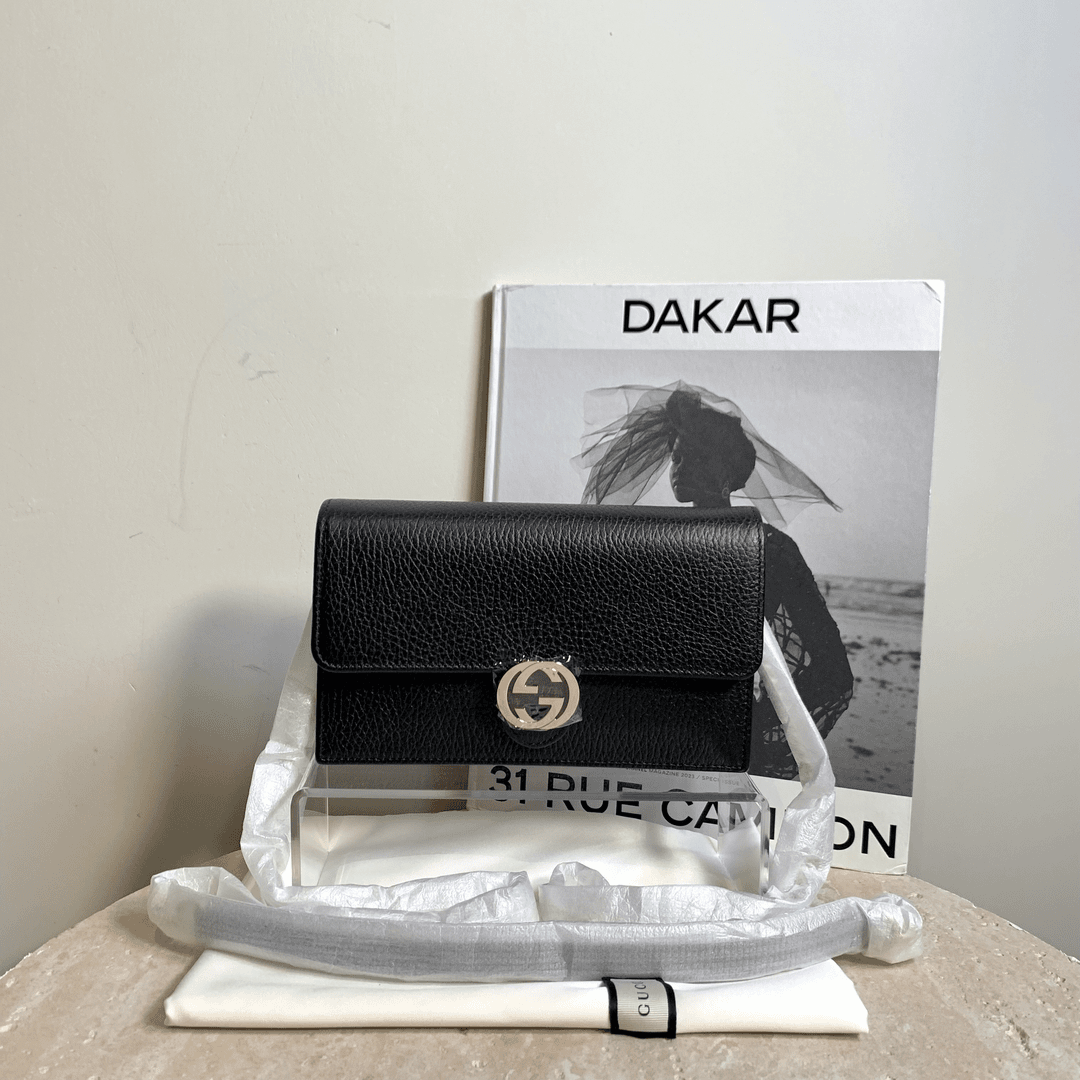 99新 GUCCI/古驰 壹臻中古/黑银风琴woc 有G标 54938369