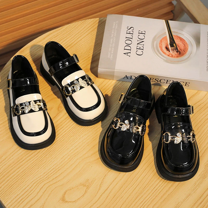 女童皮鞋公主鞋2024黑色春秋儿童乐福鞋软底中大童鞋子小香风单鞋