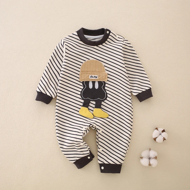 婴幼儿春秋连体衣早秋新款外出服男宝宝满月百天可爱萌趣哈衣