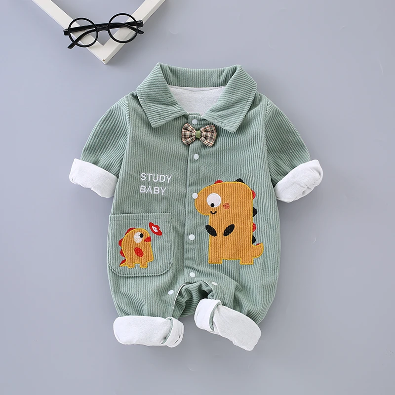 婴儿连体衣保暖春秋外出服男女冬装哈衣爬服新款长袖加厚秋装